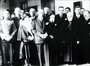1930 - Manevî kızlarından Rukiye’nin nikâhında. Solunda Âfet İnan ve Diyanet İşleri Başkanı Rıfat Börekçi, sağında Rukiye ve subay eşi görülmektedir